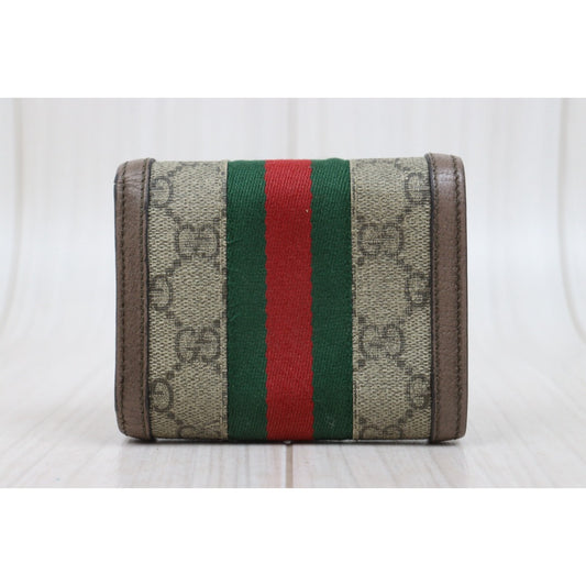 Include Entrupy Certificate of Authenticity｜Fair ( Rank B)｜GUCCI Ophidia GG Campus Brown  Wallet｜26010902