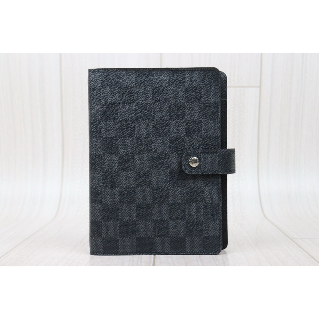 Very Good ( Rank A)｜ LV Monogram Medium Ring Agenda Cover Notebook Cover Black｜Q25021306