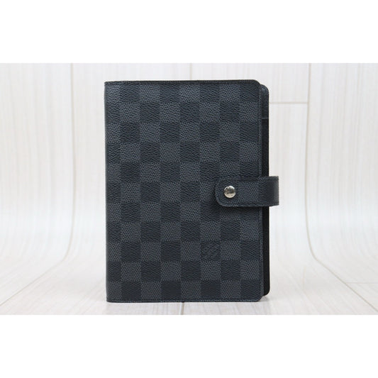 Very Good ( Rank A)｜ LV Monogram Medium Ring Agenda Cover Notebook Cover Black｜Q25021306