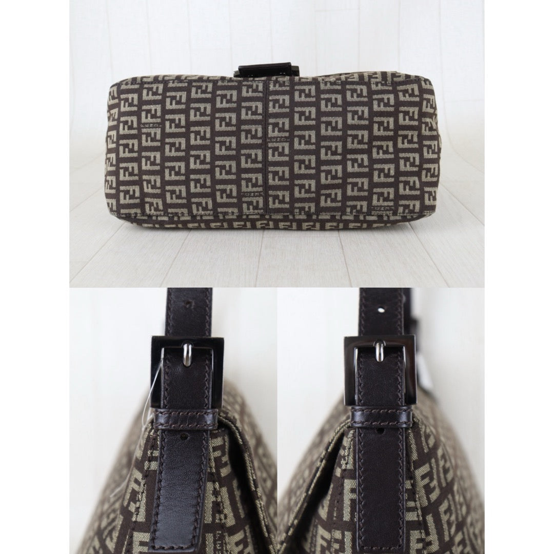 Include Entrupy Certificate of Authenticity｜Good ( Rank AB)｜ FENDI Zucca Mamma Baguette Shoulder Bag Brown｜S26082302