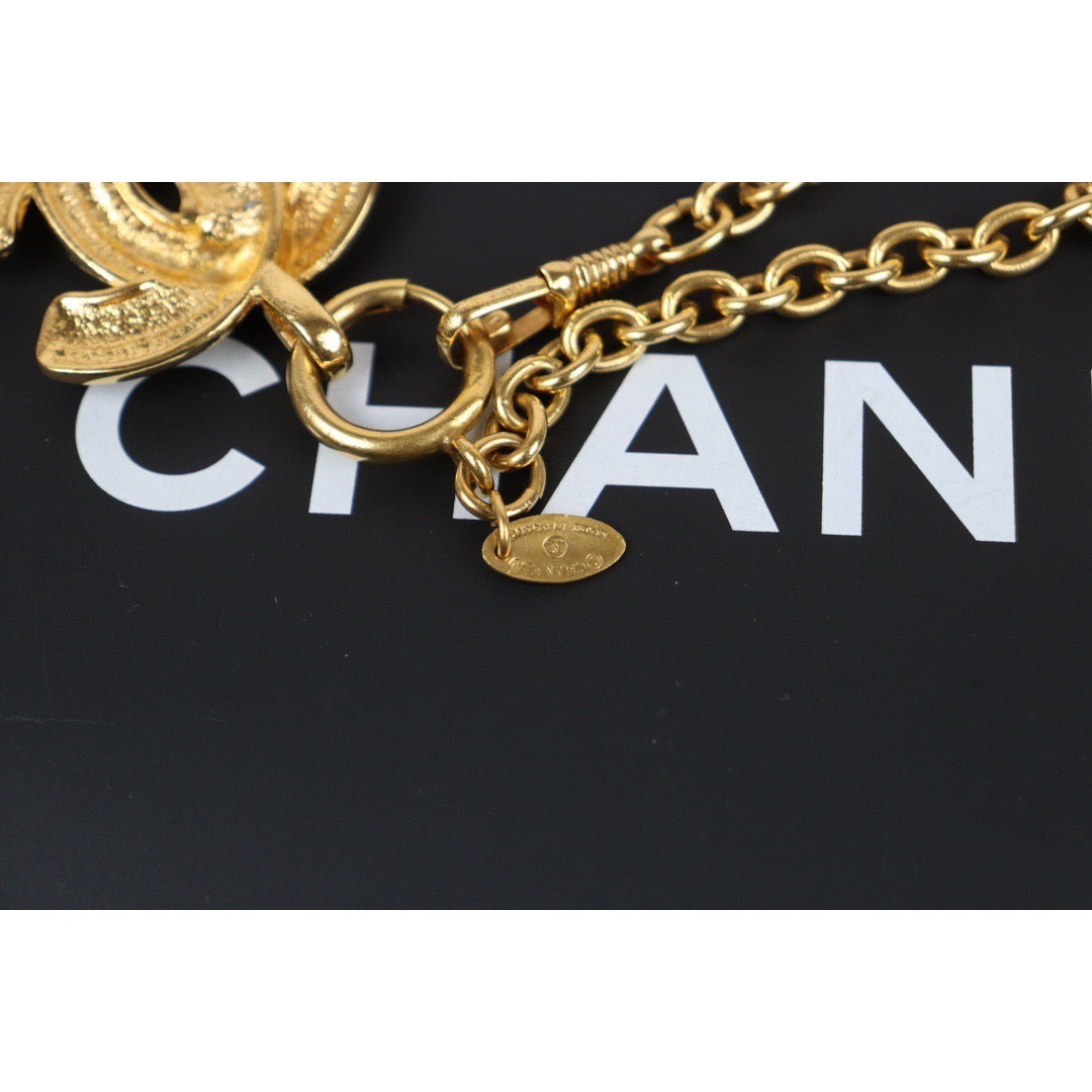 Rank A ｜ CHANEL Coco Mark 24K Gold Plated Necklace｜24021528