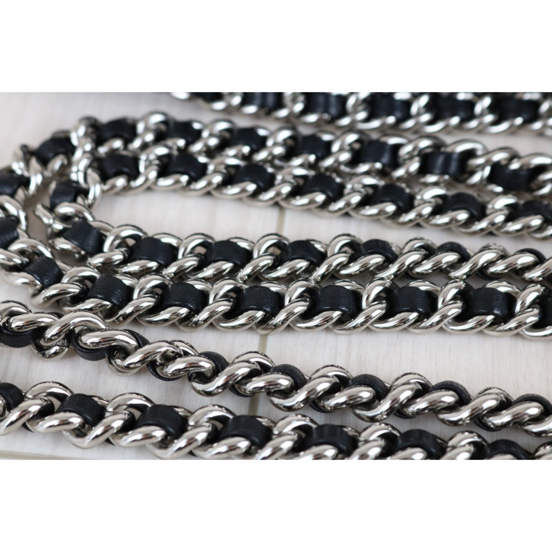 Include Entrupy Certificate of Authenticity｜Very Good ( Rank A)｜ CHANEL Calf Leather Chain Around Cloud Bag Shoulder Bag Black PM Made In 2013-2014Year｜S26031510