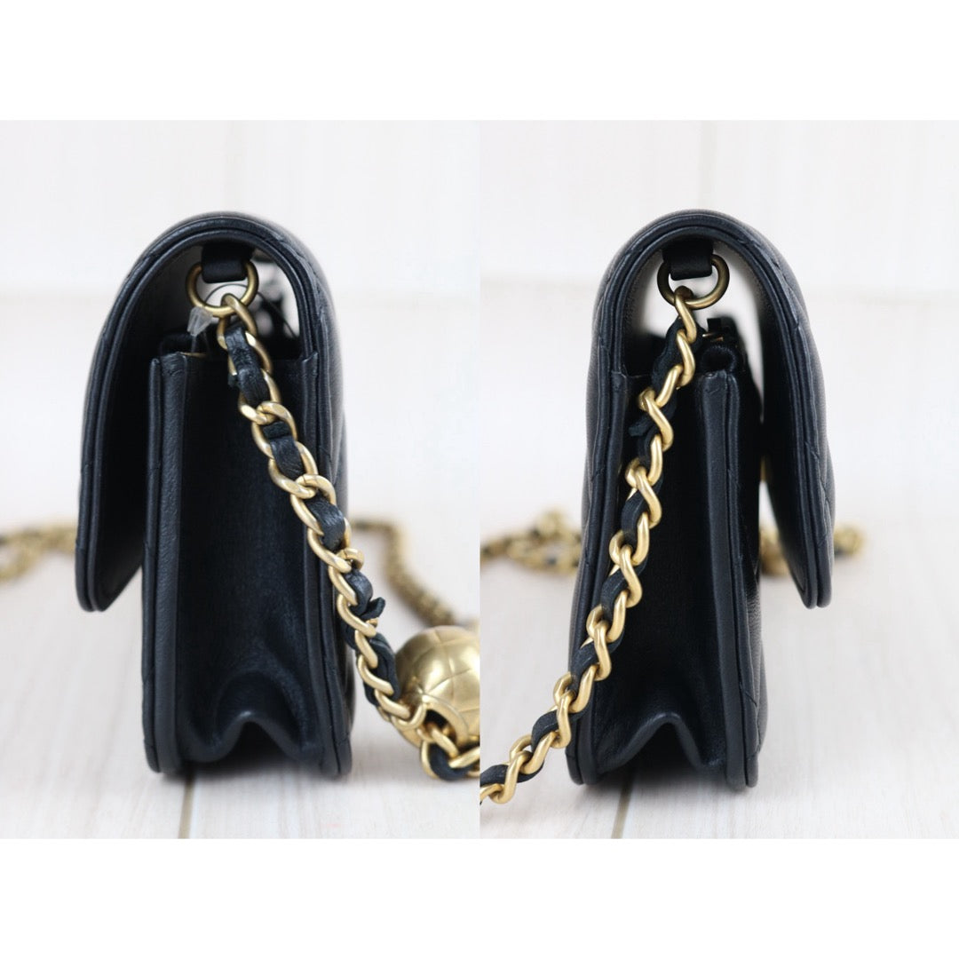 Include Entrupy Certificate of Authenticity｜Excellent（Rank SA）｜ CHANEL Matelasse Chain 23C Calfskin WOC Black IC Chips Model｜S26070902