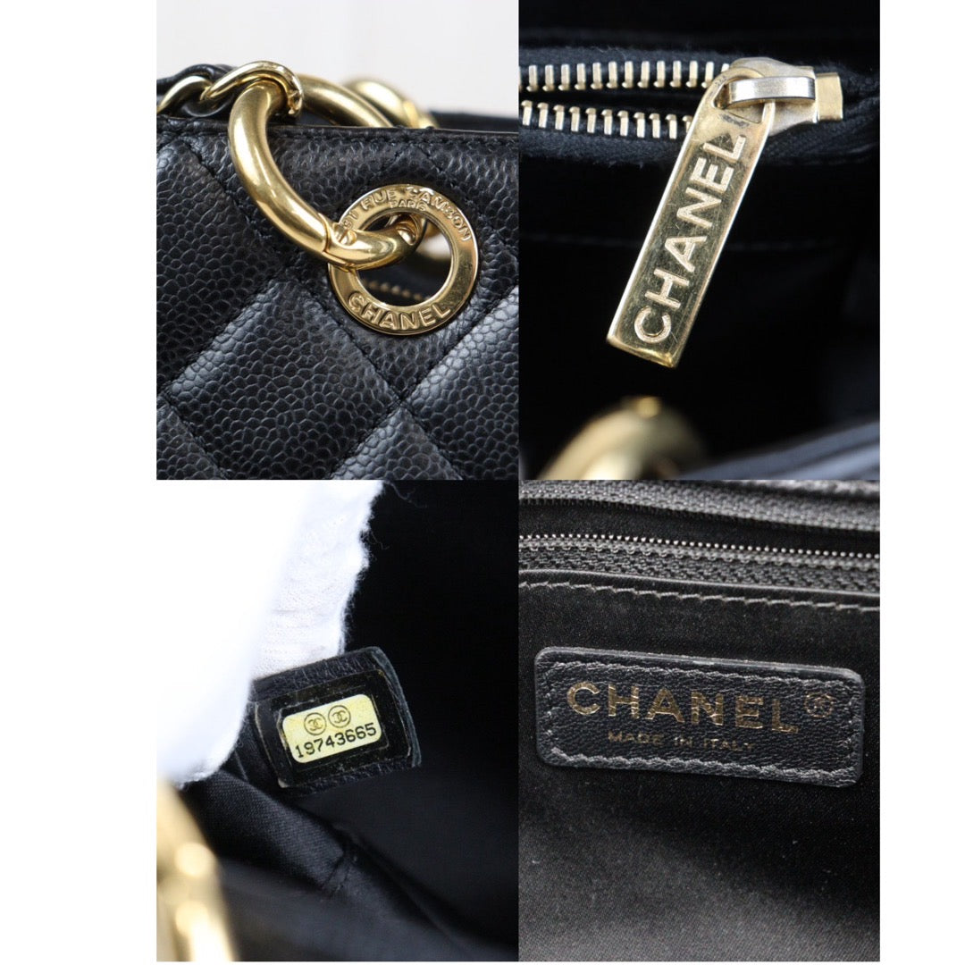 Rank A ｜ CHANEL Matrasse GST Chain Tote Bag Caviar Skin Black  Made In 2014 Year｜24012201