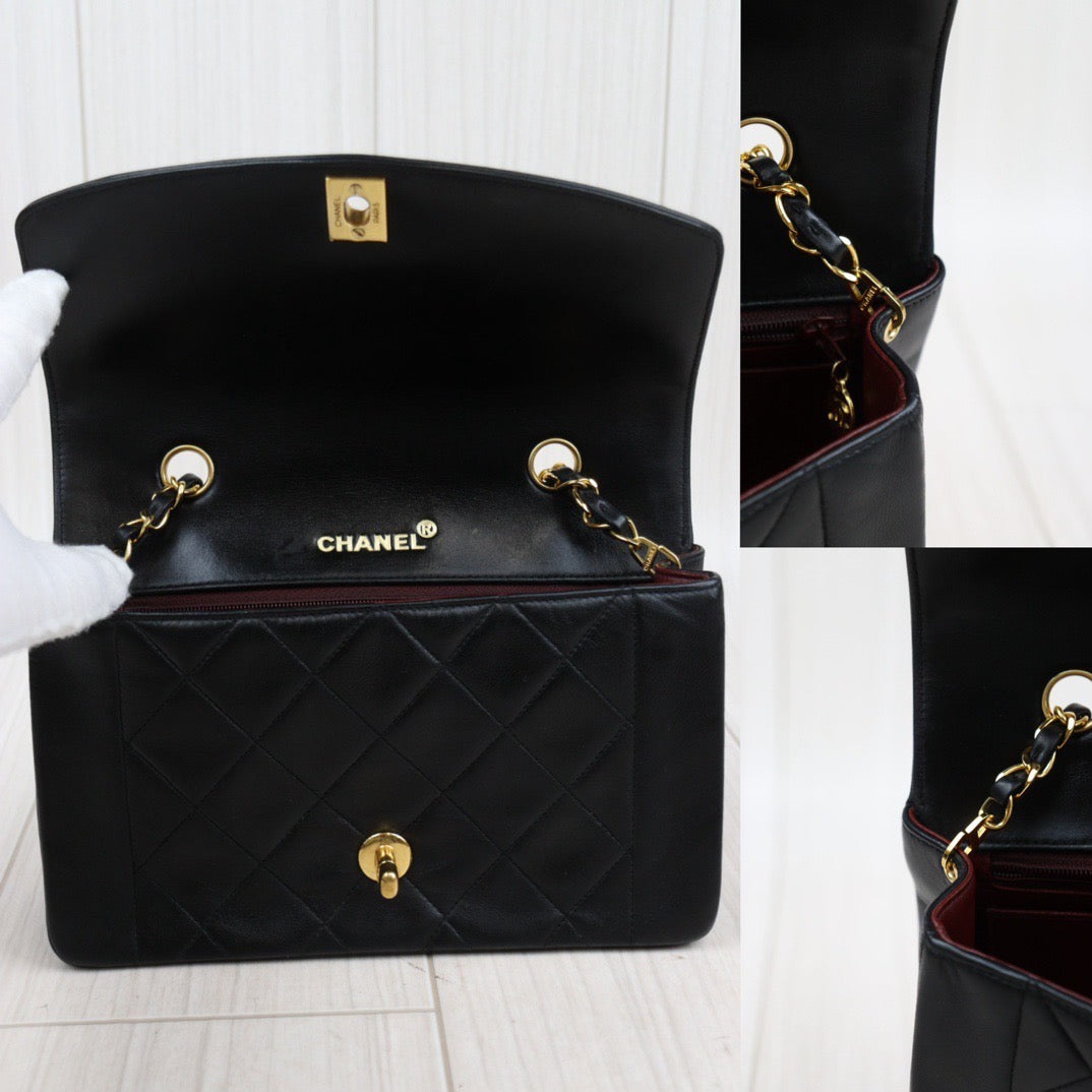 Rank AB｜ CHANEL Matrasse Diana 22 Lamb Skin  Chain Bag Made in 1991-1994 Year｜23120809