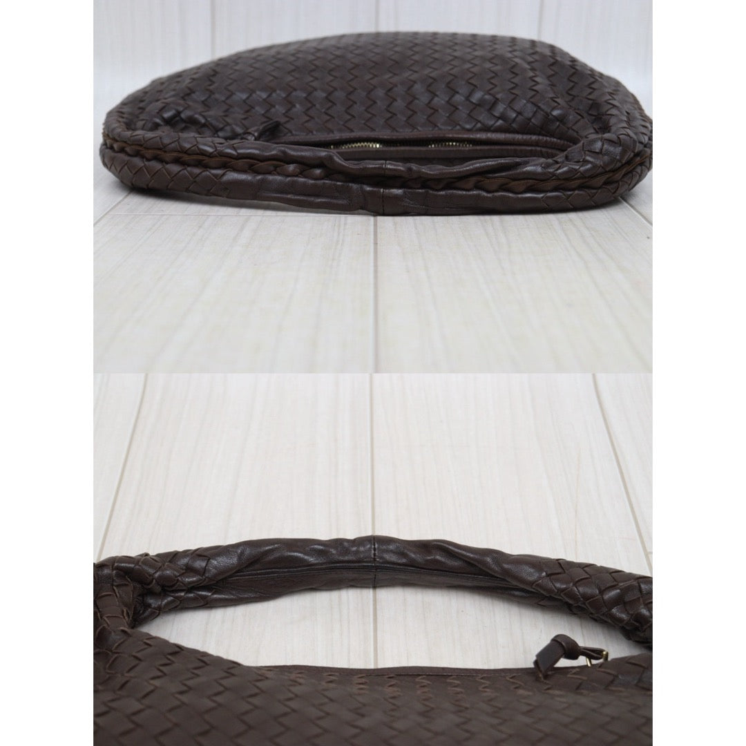 Good ( Rank AB)｜ Bottega Veneta Lamb Skin Braid Shoulder Bag Brown｜V25082211