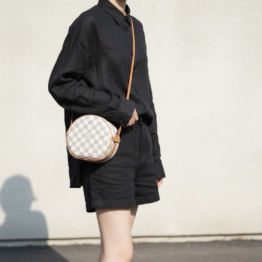 Include Entrupy Certificate of Authenticity｜Very Good ( Rank A)｜  Louis Vuitton Azul Boit Chapeau Supr PM Shoulder Bag｜X26051717