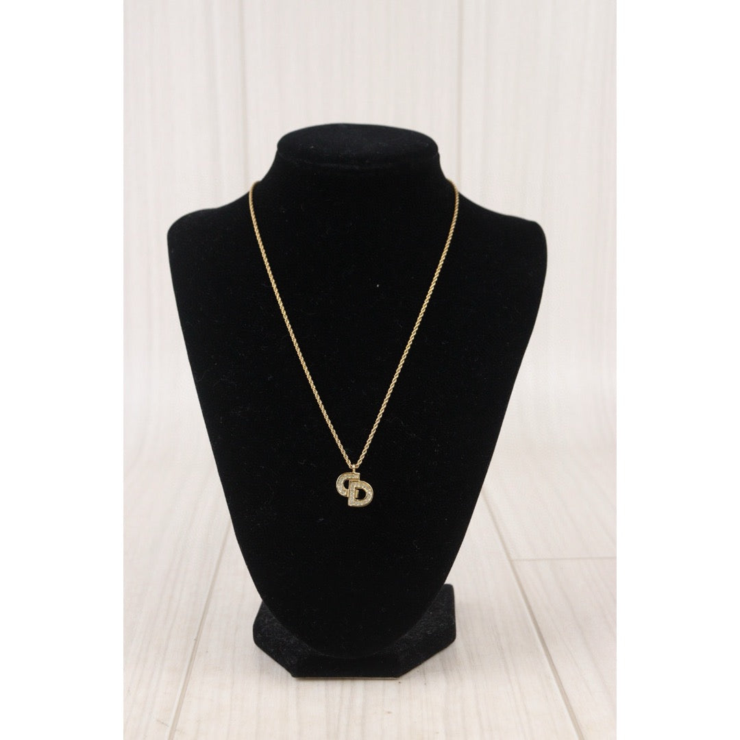 Very Good ( Rank A)
 ｜ Dior CD Rhinestone Necklace Earring Set ｜24082214