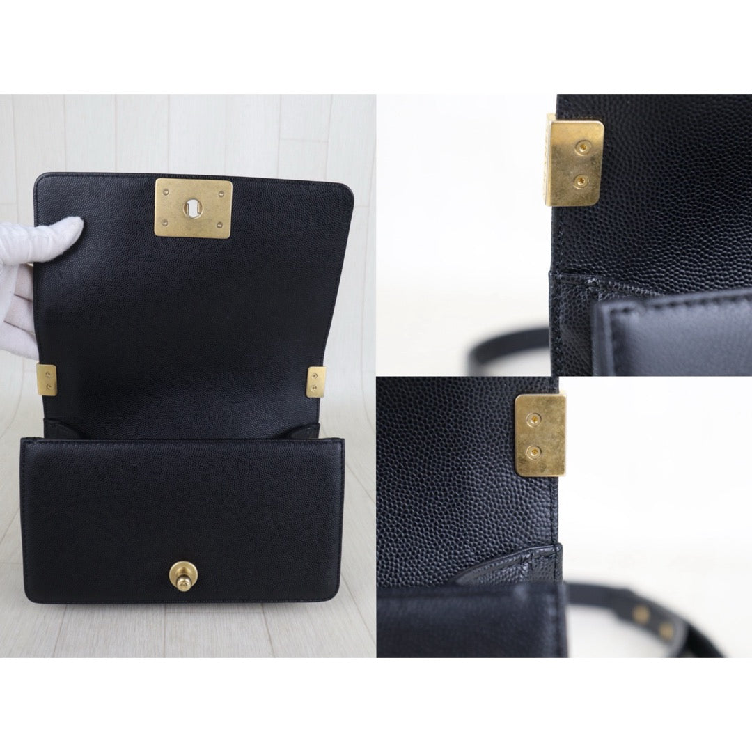 Include Entrupy Certificate of Authenticity｜Excellent（Rank SA）｜Full Set CHANEL Caviar Skin  LeBoy Chain Shoulder Bag Small Black   IC Chips Model ｜S26041403
