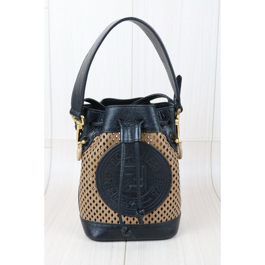 Include Entrupy Certificate of Authenticity｜Good ( Rank AB)｜ FENDI Perforated Mini Mon Tresor Bucket Bag｜X26070607