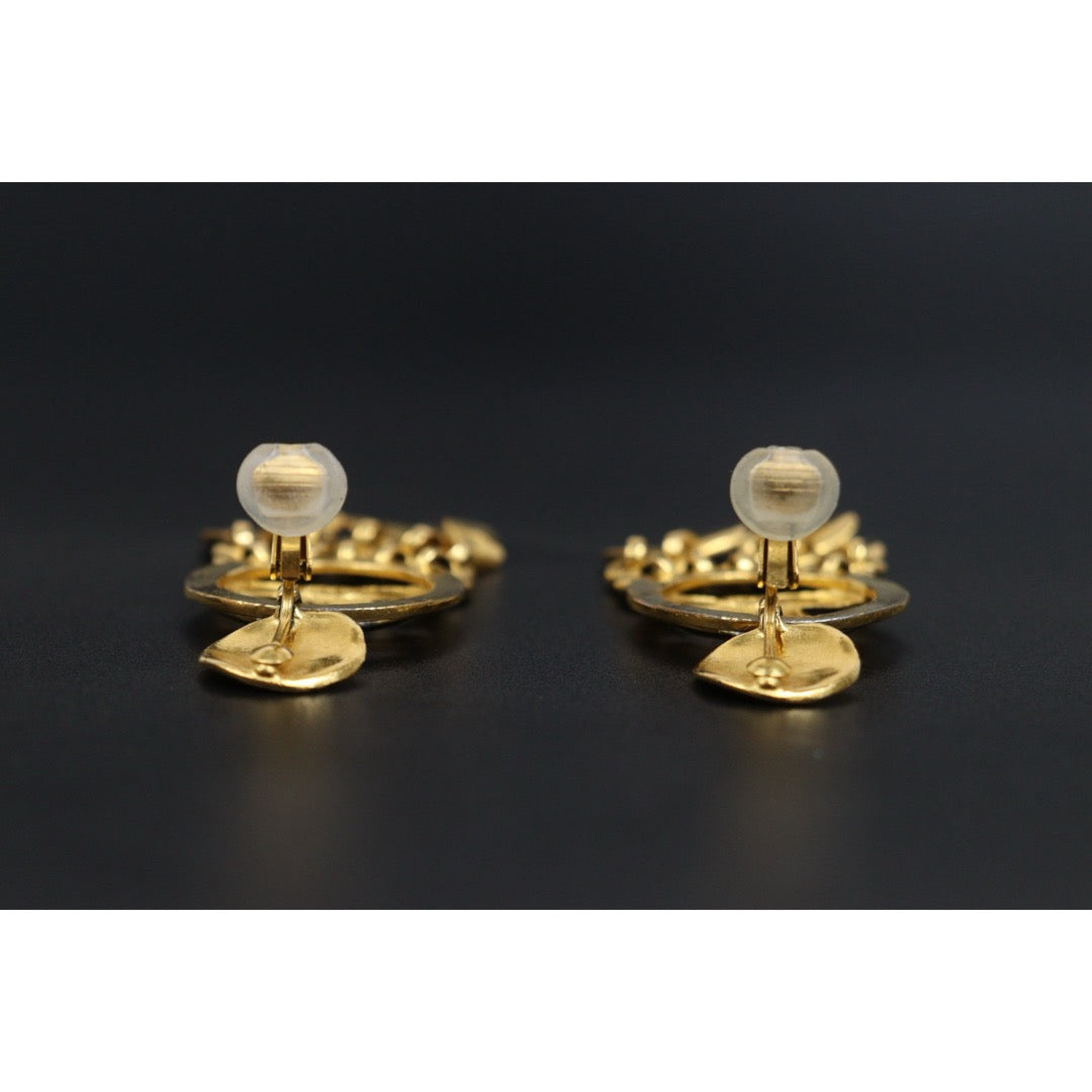 Include Authentic Detective Certificate of Authenticity｜Very Good ( Rank A) ｜CHANEL 99P COCO Mark Golden Earrings Made In 1999Year｜Y26040710