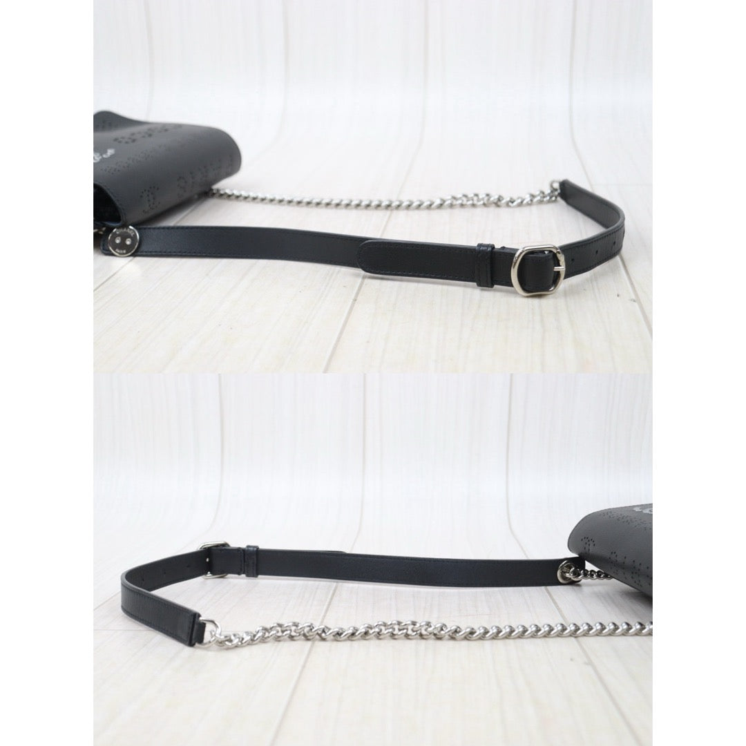 Very Good ( Rank A)｜ CHANEL Calf Leather Matrasse Chain Limited Edition Eyelets Shoulder Bag Waist Bag Black Made In 2019Year｜Y25072805