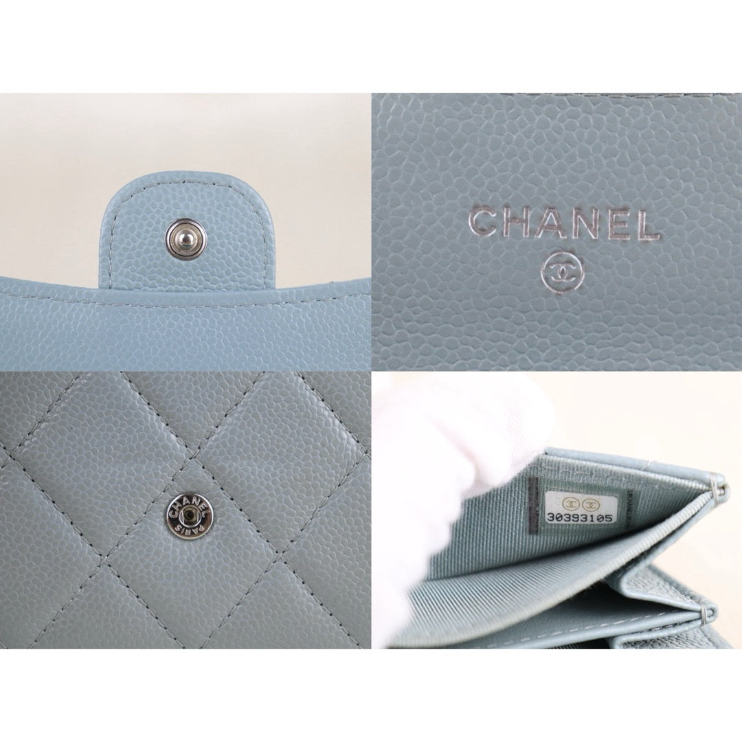 Include Entrupy Certificate of Authenticity｜Very Good ( Rank A)｜CHANEL Caviar Skin Chain Shoulder Bag Blue Made In 2020-2021Year｜S26072536