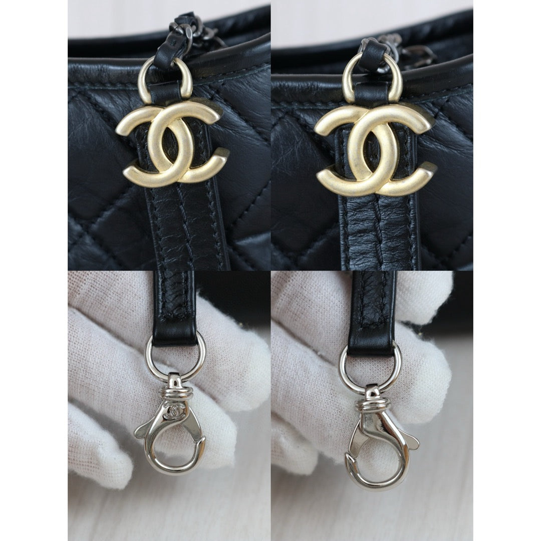 Very Good ( Rank A) ｜CHANEL PM Gabrielle Aged Calfskin Shoulder Bag Black Made in 2018 Year｜S24111810