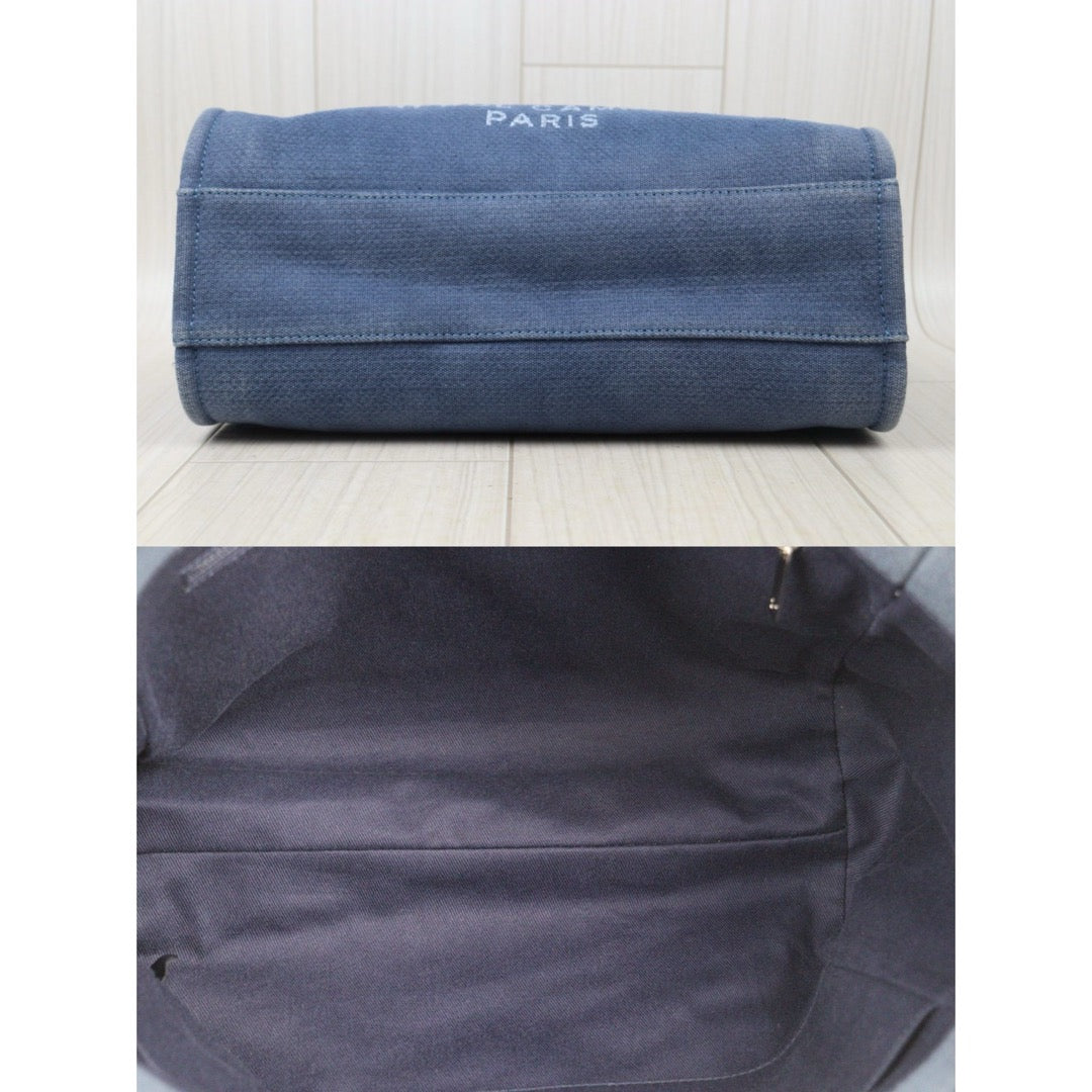 Good ( Rank AB)｜ CHANEL Canvas Tote Bag Blue  Made In 2012 Year｜P24092403