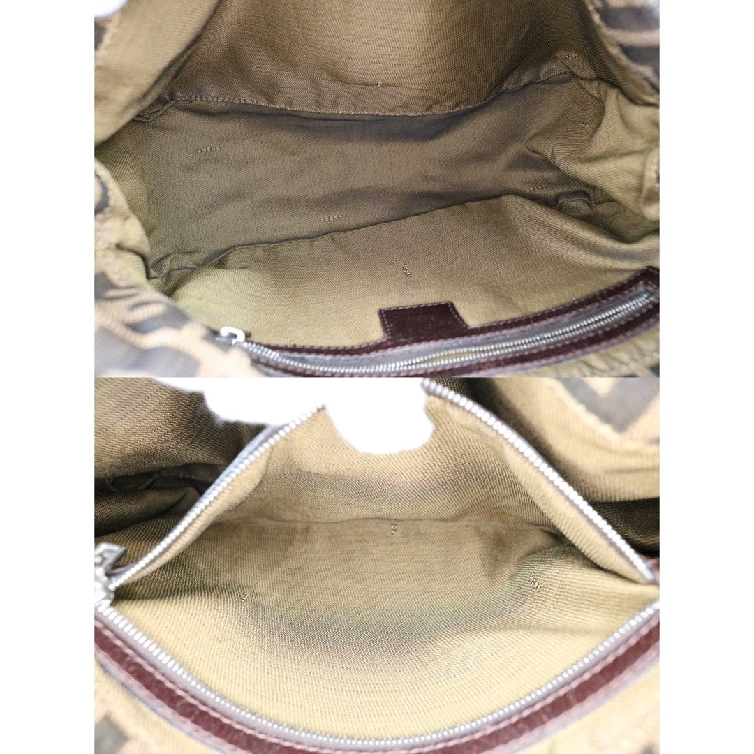 Include Entrupy Certificate of Authenticity｜Good ( Rank AB)｜ FENDI Zucca Mamma Baguette  Shoulder Bag  ｜S26041201