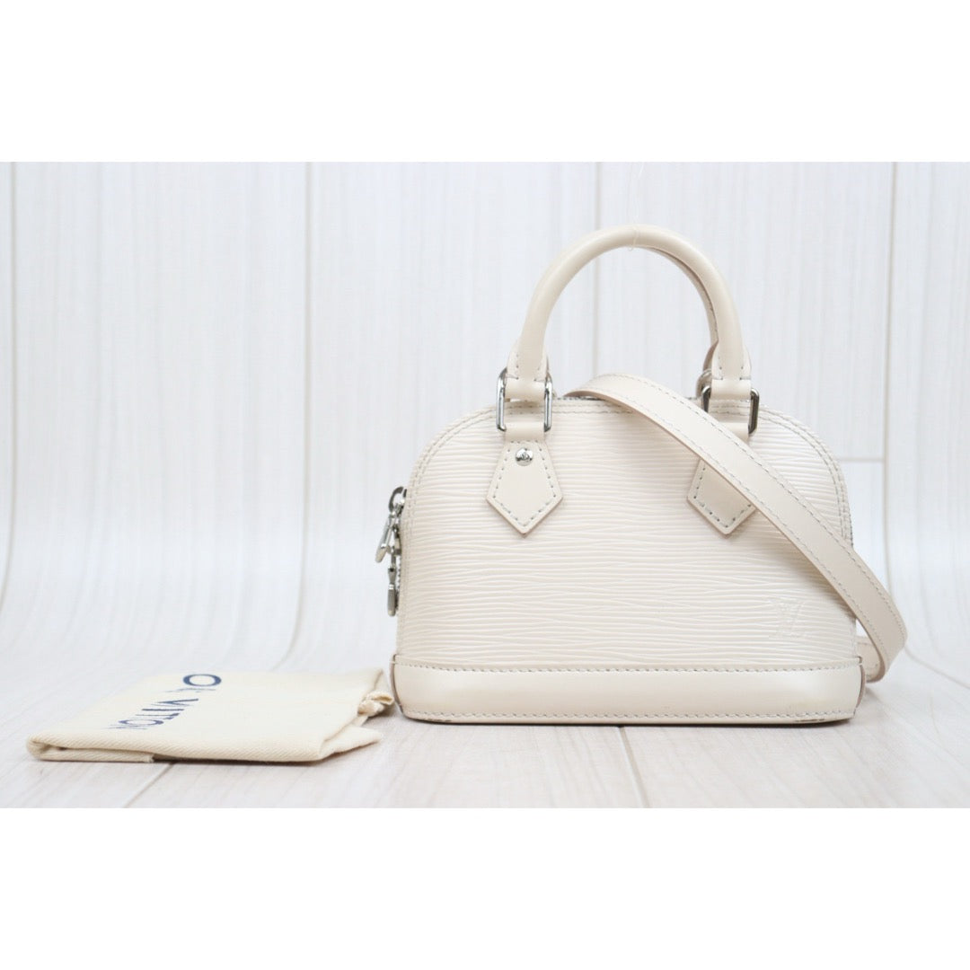 Good ( Rank AB)｜LV Epi Nano Alma HandBag Shoulder Bag Cream White IC Chips Model｜P25080605