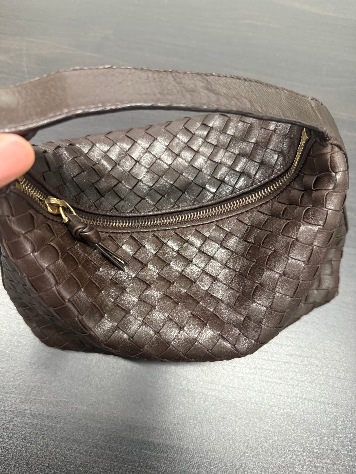 First installment 1/3｜Good ( Rank AB)｜ Bottega Veneta Lamb Skin  Braid HandBag Brown