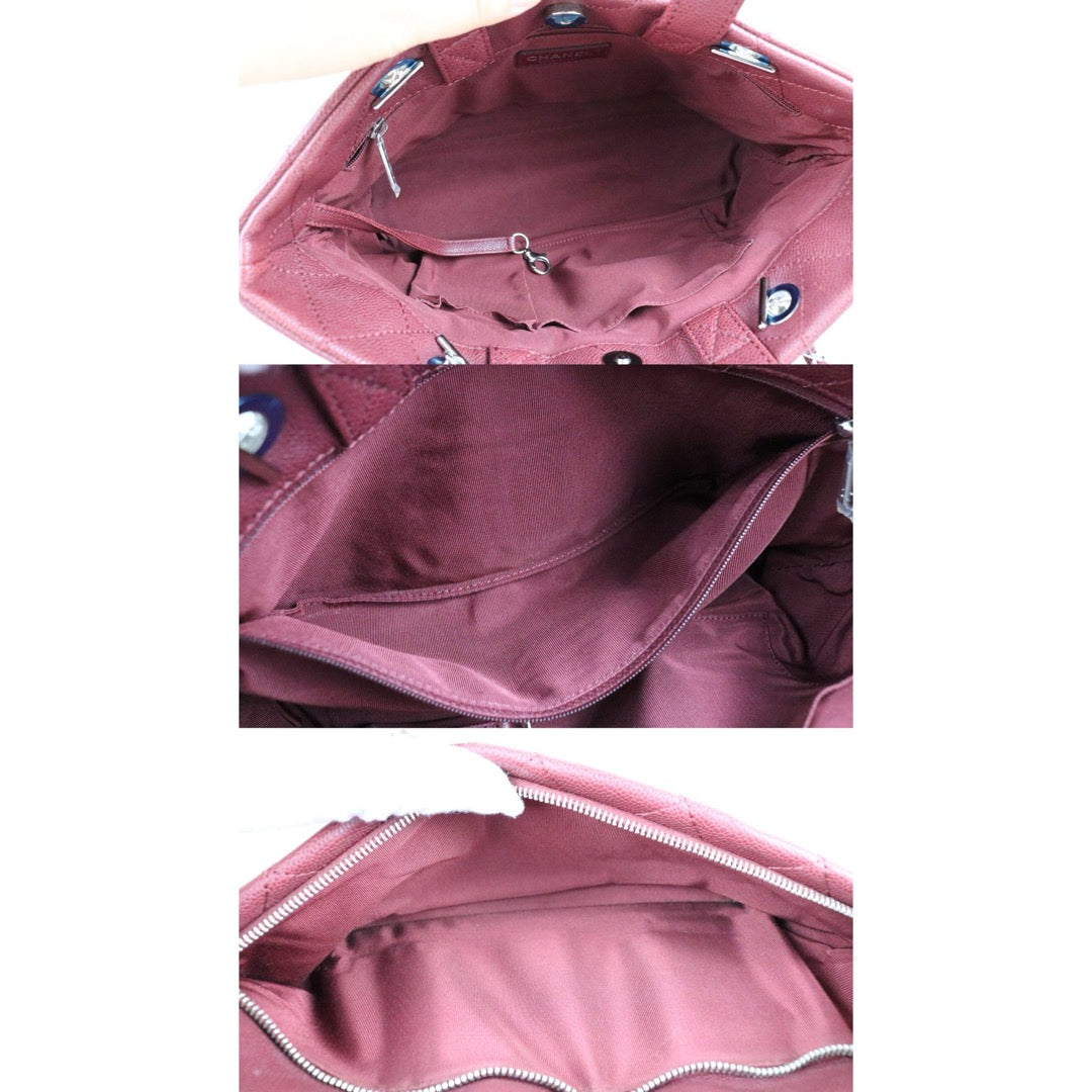 Include Entrupy Certificate of Authenticity｜Very Good ( Rank A)｜ CHANEL Caviar Quilted Medium 2WAY Shopping Tote Bad  Made In 2014-2015Year｜X26100710