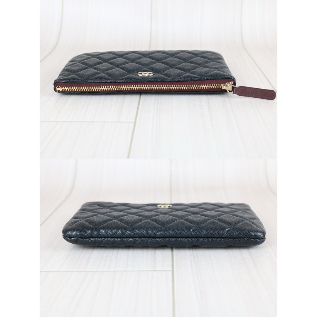Excellent（Rank SA）｜CHANEL Caviar Skin Calf Leather Card Holder Black Made In 2021~2022 Year｜X25082403