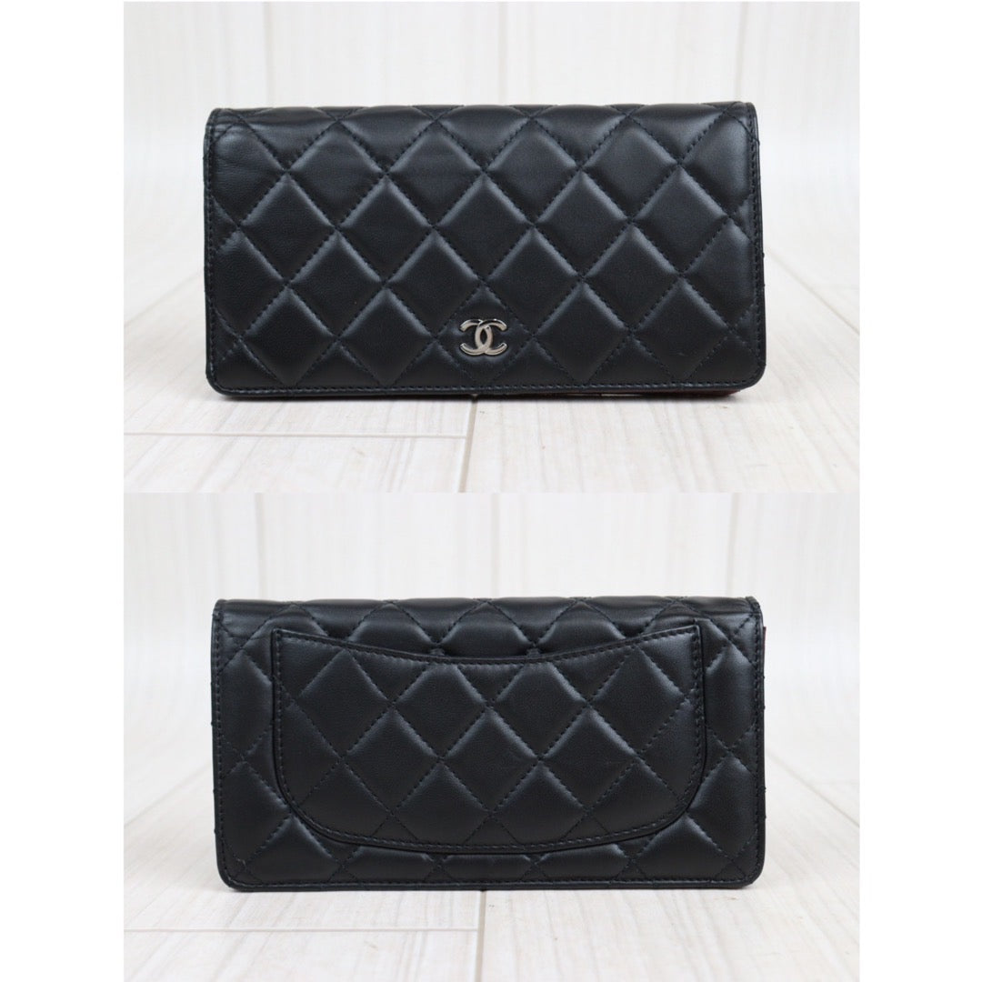 Rank A ｜ CHANEL Lamb Leather Long Wallet Made in 2009-2010 Year｜23112712