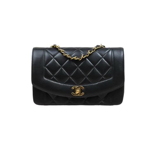 Include Entrupy Certificate of Authenticity｜Good ( Rank AB)｜ CHANEL  Lamb Skin Matrasse Chain  Diana 22 Shoulder Bag Made in 1991-1994Year｜26040604
