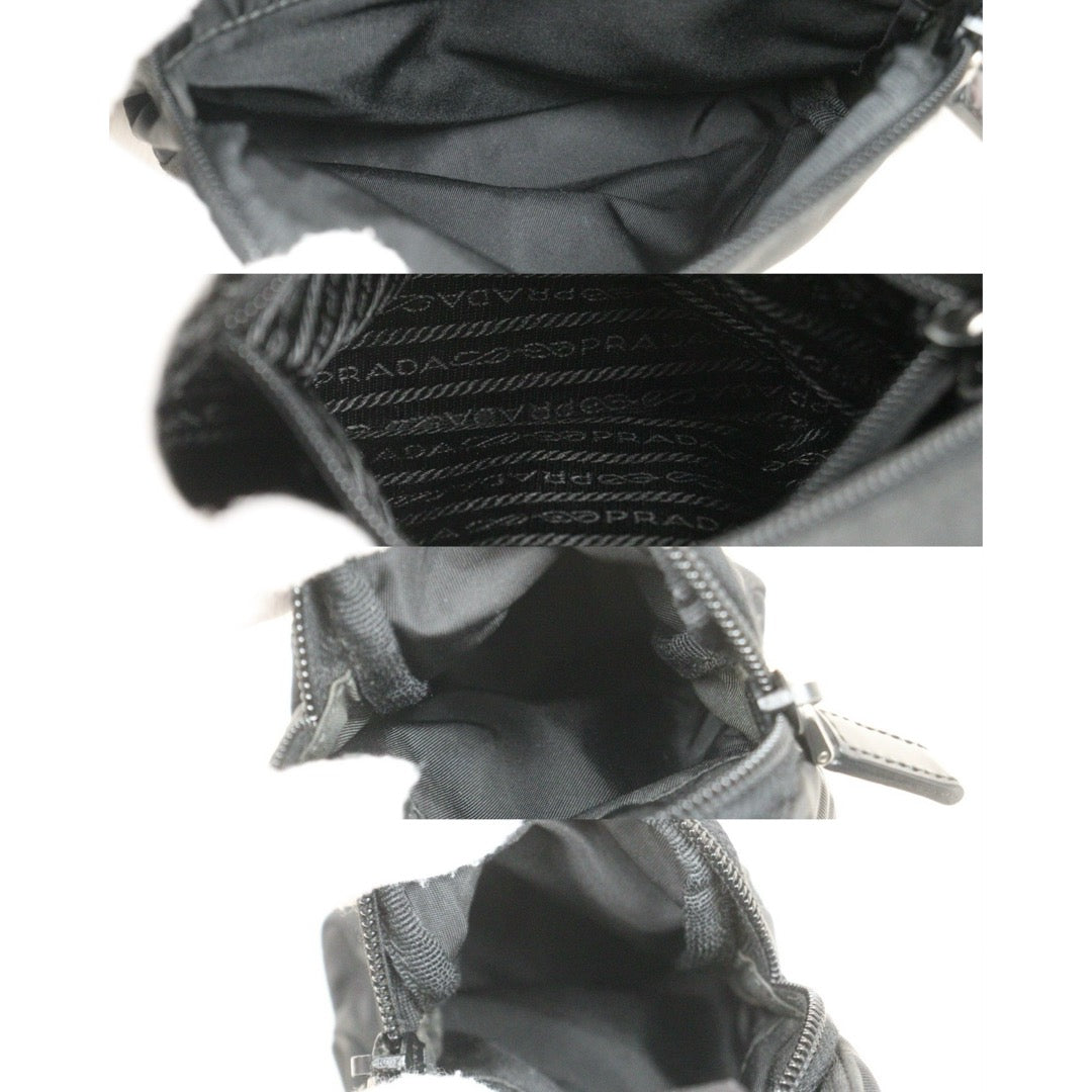 Include Entrupy Certificate of Authenticity｜Very Good ( Rank A)｜Prada  Nylon Black Shoulder Bag  Silver Hardware｜26062911