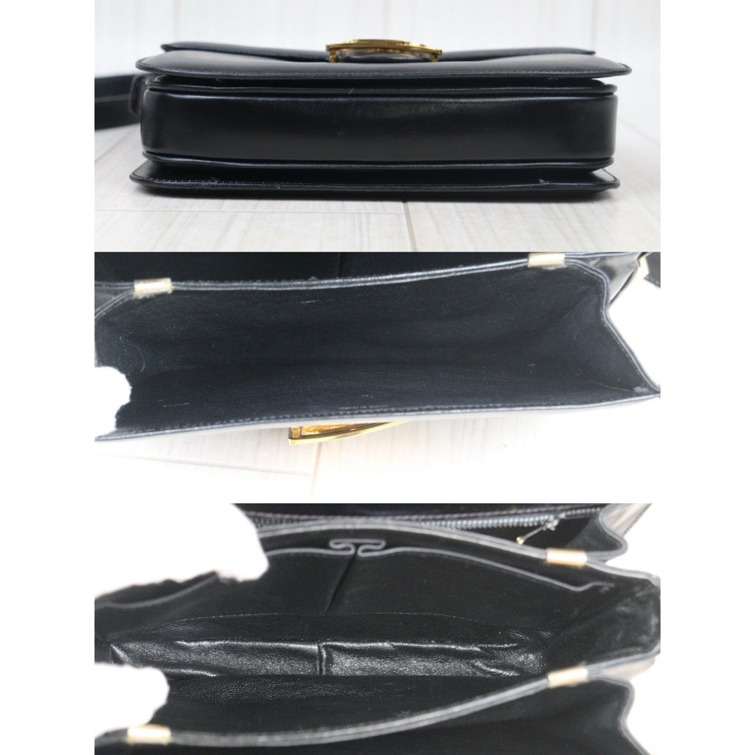 Good ( Rank AB) ｜CELINE Vintage Carriage Box Calf Black Shoulder Bag｜24100707