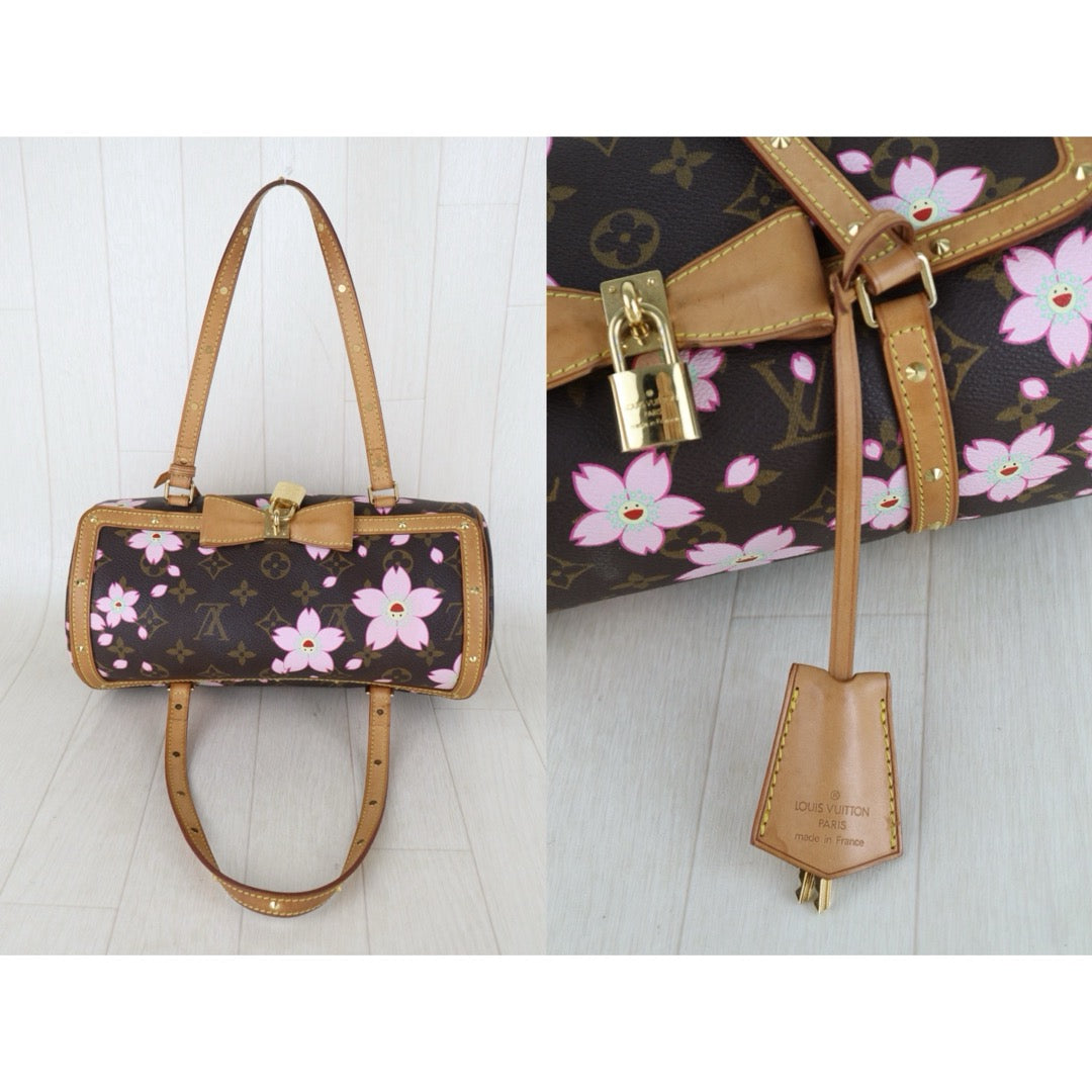 Include Entrupy Certificate of Authenticity｜Good ( Rank AB)｜ Louis Vuitton Monogram Takashi Murakam Cherry Blossom Papillon 26 Handbag ｜S26072544