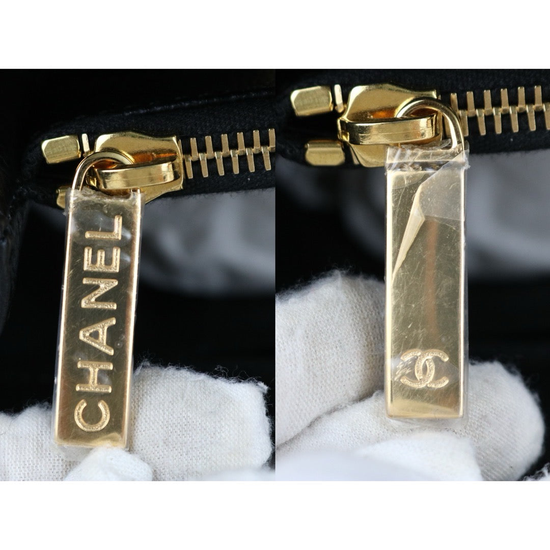 Include Entrupy Certificate of Authenticity｜Excellent( Rank SA) ｜ CHANEL Caviar Skin Matrasse Chain GST Tote Bag  Black  Made In 2013-2014Year｜S26070203