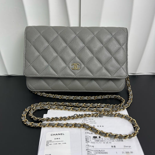 Very Good ( Rank A) ｜ CHANEL Matrasse Chain Caviar Skin WOC19 Shoulder Bag