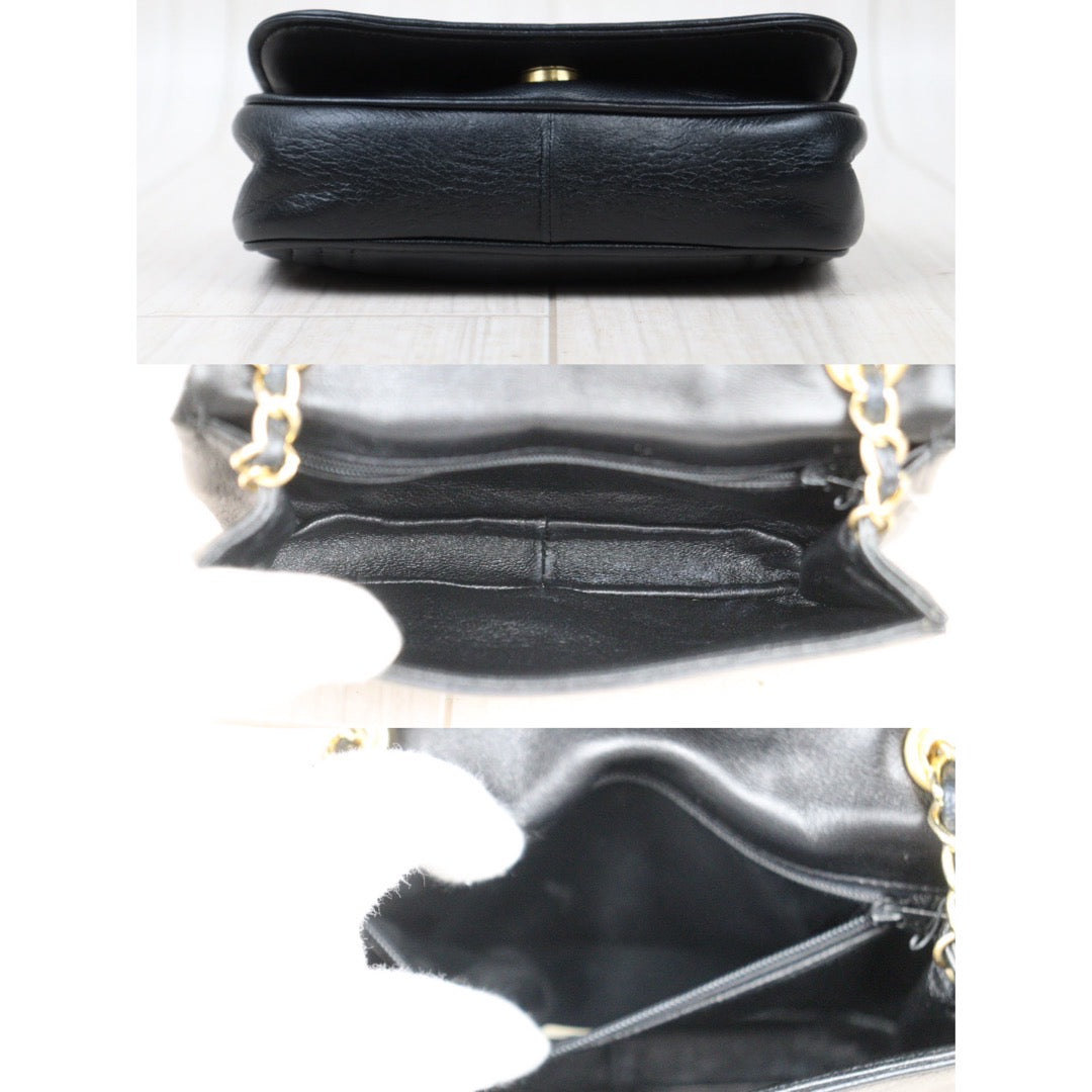 Good ( Rank AB)｜ CHANEL Lamb Skin Minni Shoulder Bag Black  Made in 1986-1988Year ｜24061335