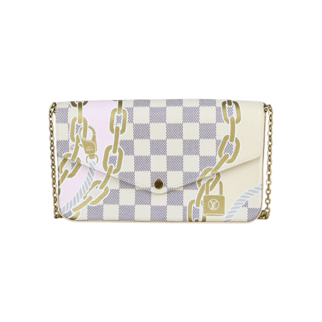 Excellent（Rank SA）｜ LV Damier Azur Nautical Pochette Felicie Shoulder Bag｜X25012704