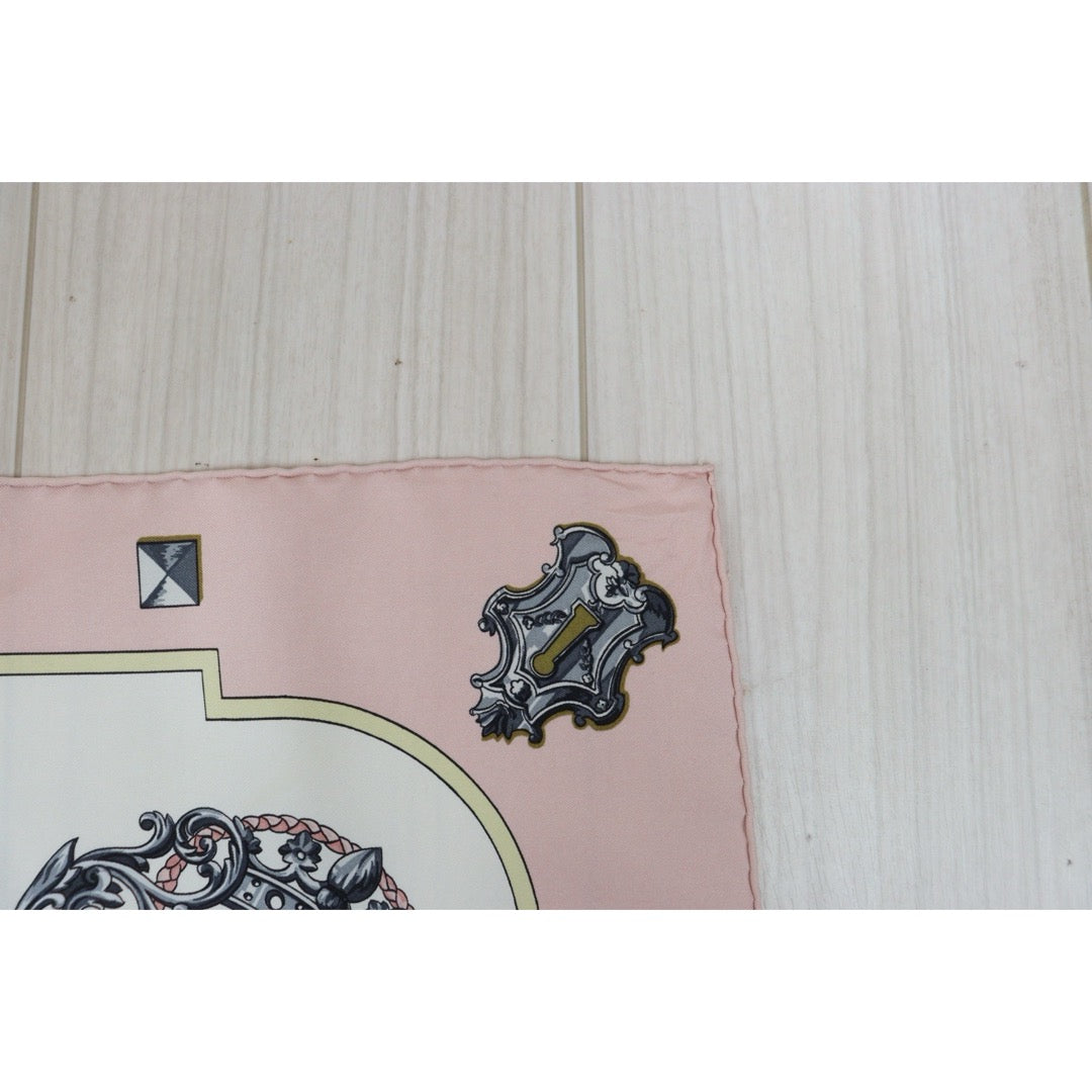 Very Good ( Rank A) ｜ HERMES Les Clefs The Keys Pink Scarf 90｜V25110605