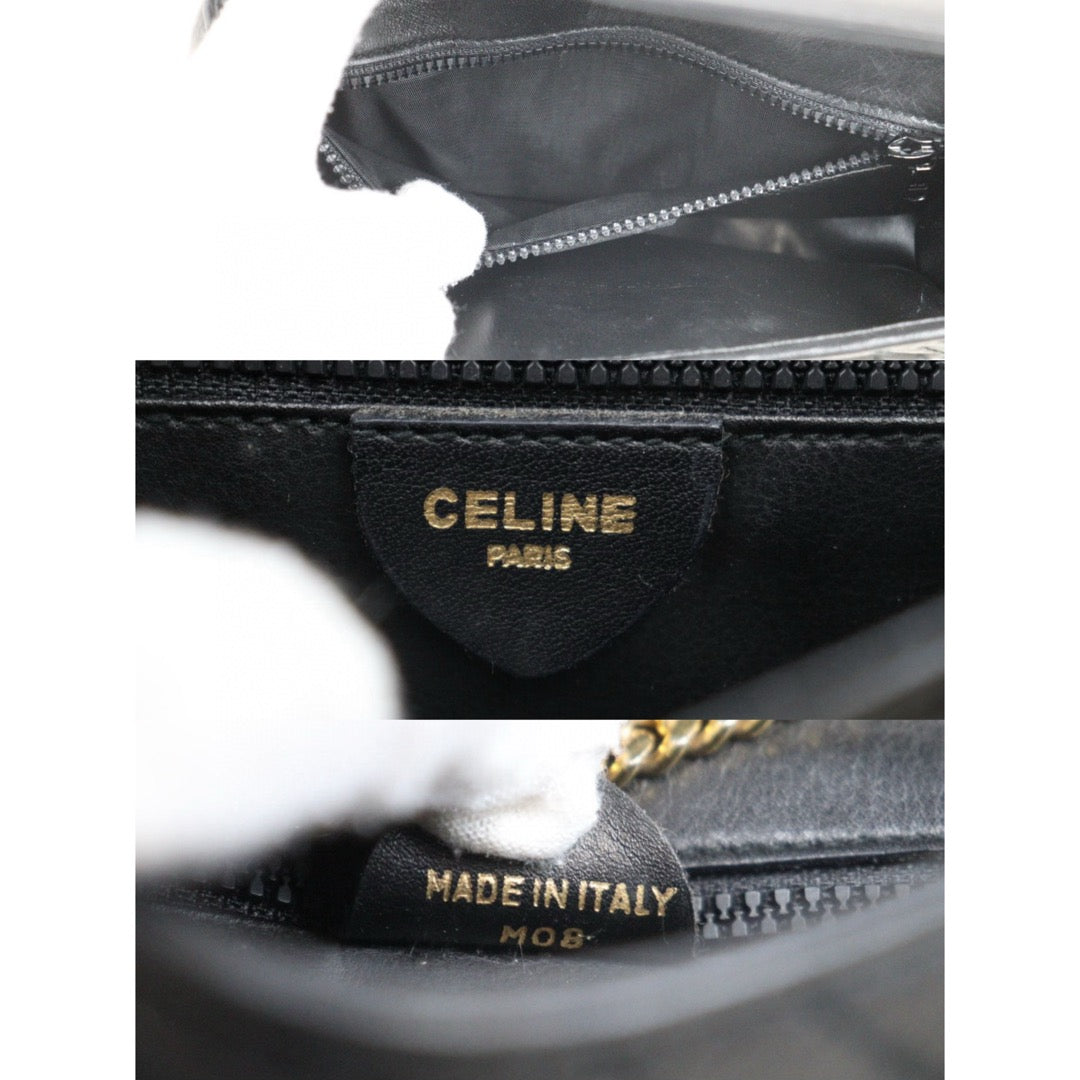 Good ( Rank AB)｜ CELINE Vintage Box Calf Leather Shoulder Bag Black｜24103007