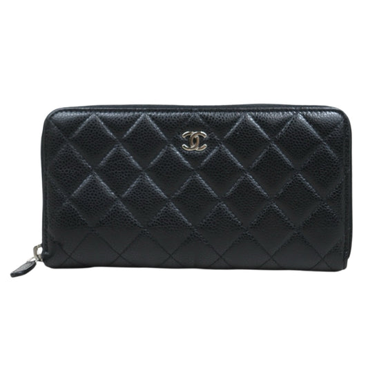Good ( Rank AB)｜CHANEL Caviar Skin Long Wallet Black Made In 2013 - 2014Year｜S25081001