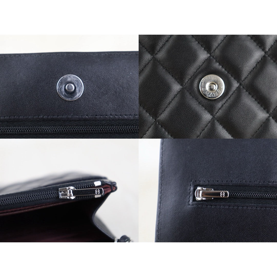 Include Entrupy Certificate of Authenticity｜Very Good ( Rank A)｜CHANEL Lamb Skin WOC Chain Bag Black  IC Chips Model｜Z26092902
