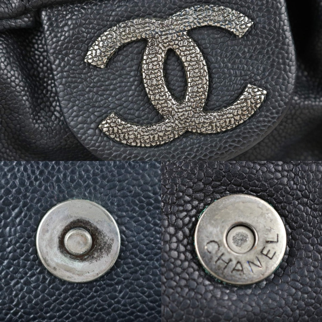 Include Entrupy Certificate of Authenticity｜Good ( Rank AB)｜ CHANEL Caviar Skin Matrasse Chain  Shoulder Bag Black Made In 2010- 2011Year｜S26052506
