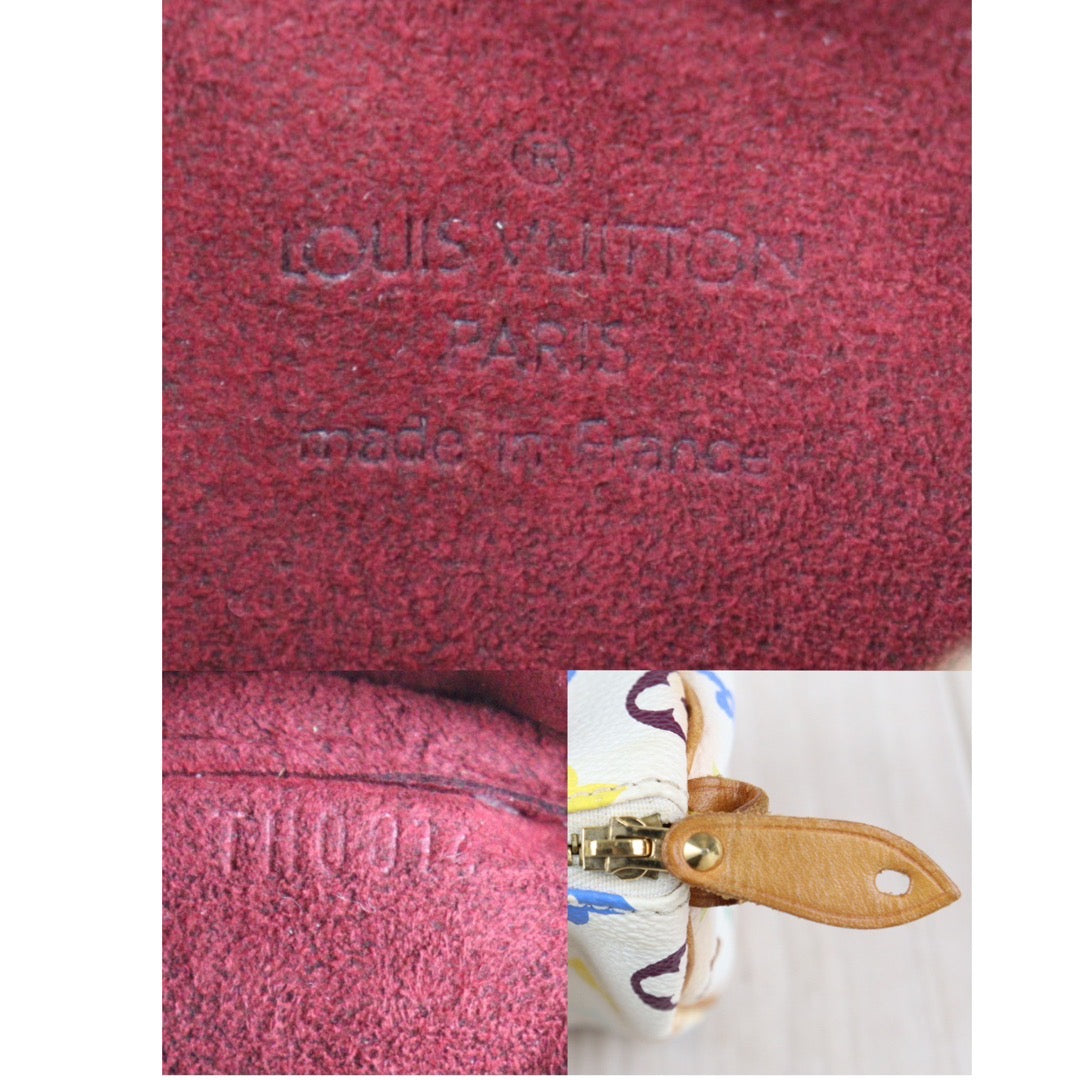 Rank AB ｜ LV Multi Monogram Mini Speedy White Handbag With Shoulderstrap｜23121914