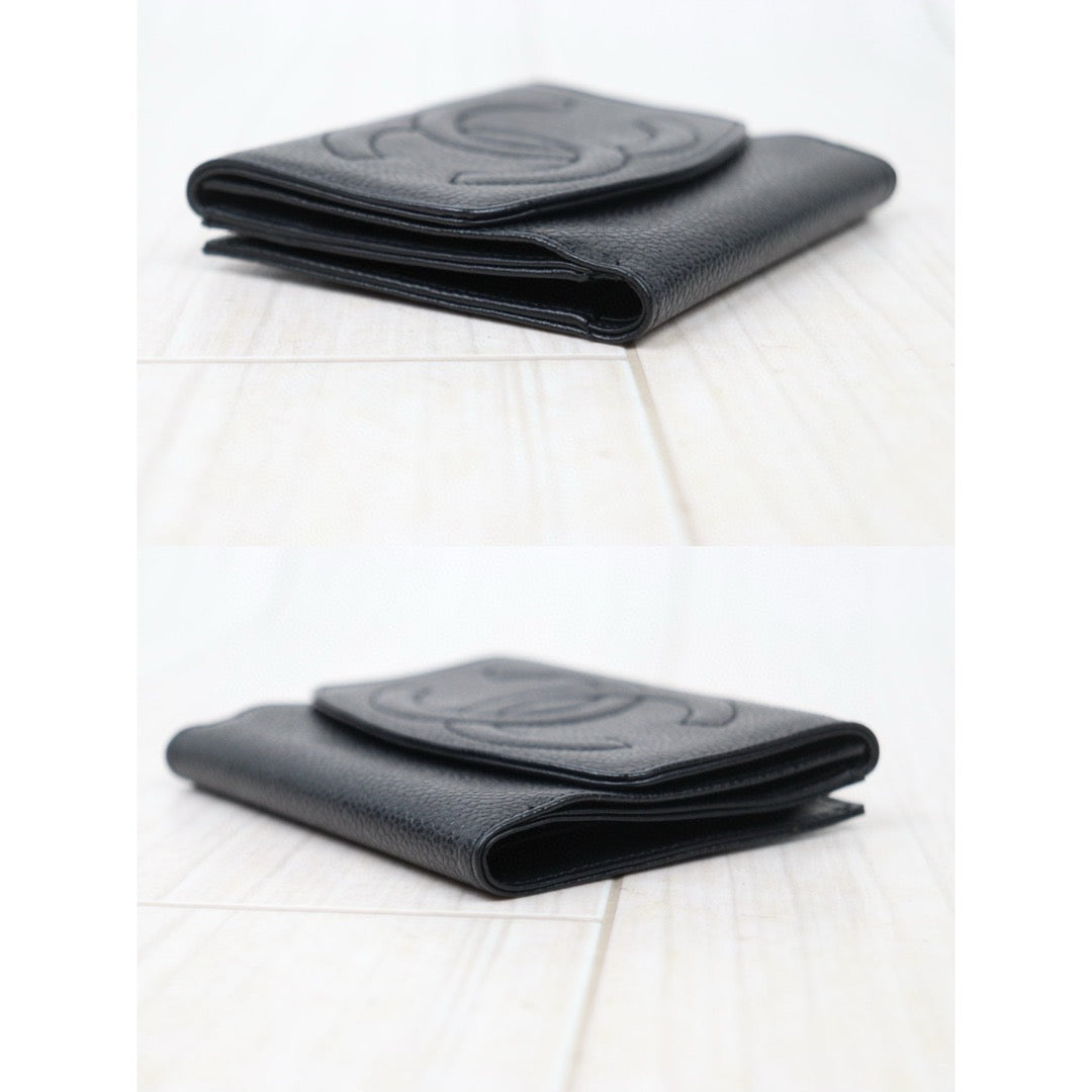 Very Good ( Rank A)｜CHANEL Caviar Skin Black Wallet Made In 1991-1994 Year｜VT25030130
