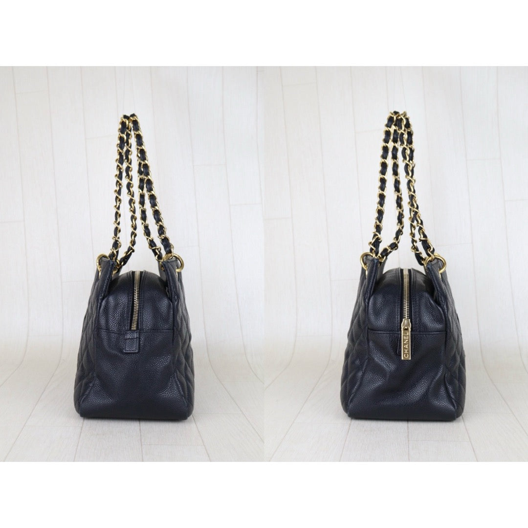 Good ( Rank AB)｜ CHANEL Caviar Skin Matrasse Chain PPT Tote Bag Black  Made In 2009 -2010 Year｜S25121503