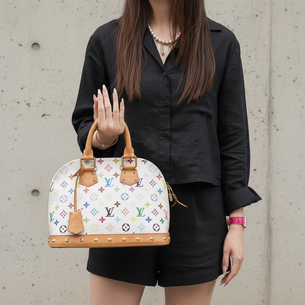 Include Entrupy Certificate of Authenticity｜Very Good ( Rank A)｜  Louis Vuitton Takashi Murakam Multi Monogram Alma Hand Bag ｜S26041802