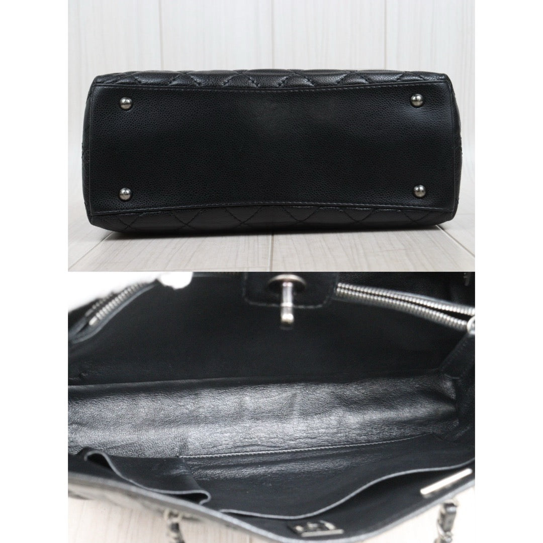 Very Good ( Rank A)｜ CHANEL Caviar Skin  Matrasse Chain Tote Bag Black Made In 2014～2015Year｜25121811
