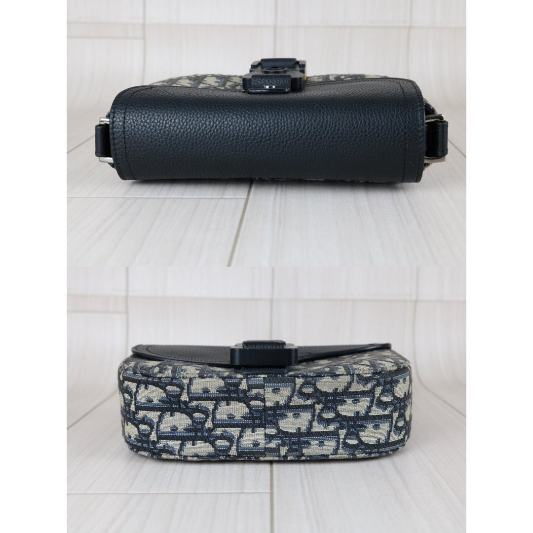 Include Entrupy Certificate of Authenticity｜Good ( Rank AB) ｜ Dior Trotter Leather Saddle Shoulder Bag｜S26031509