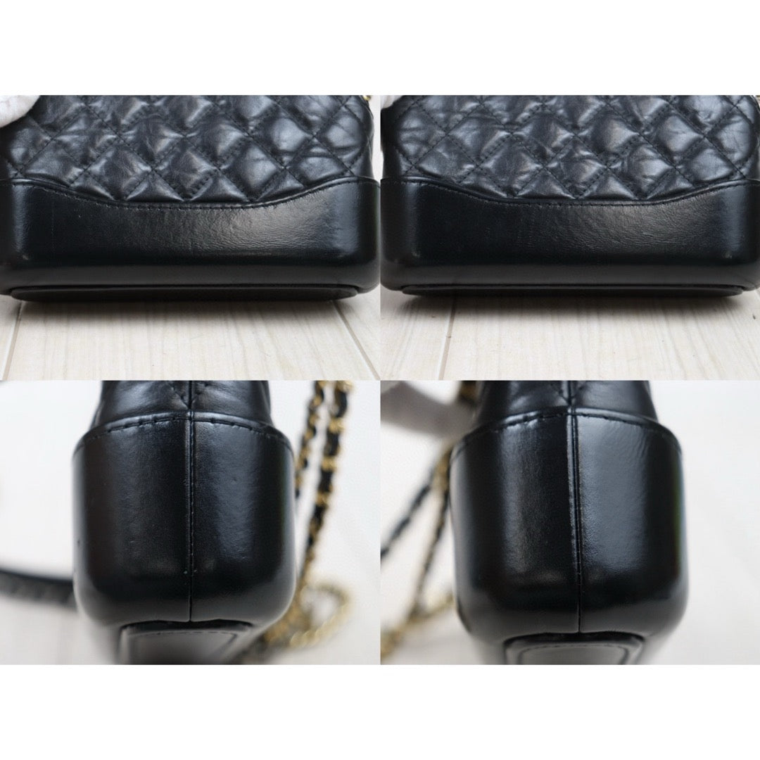 Very Good ( Rank A)｜CHANEL Mini Gabrielle Aged Calfskin Shoulder Bag Black Made in 2019-2020Year｜S25033009
