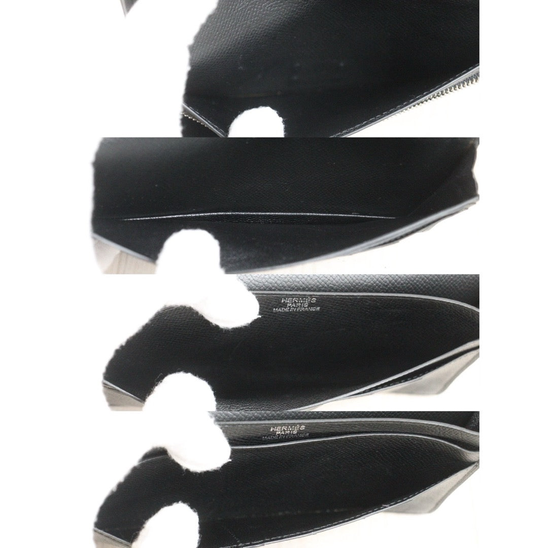 Good ( Rank AB)｜ HERMES  Epsom Leather Long Bearn Wallet Black □P Stamp Made In 2012Year｜S25110419