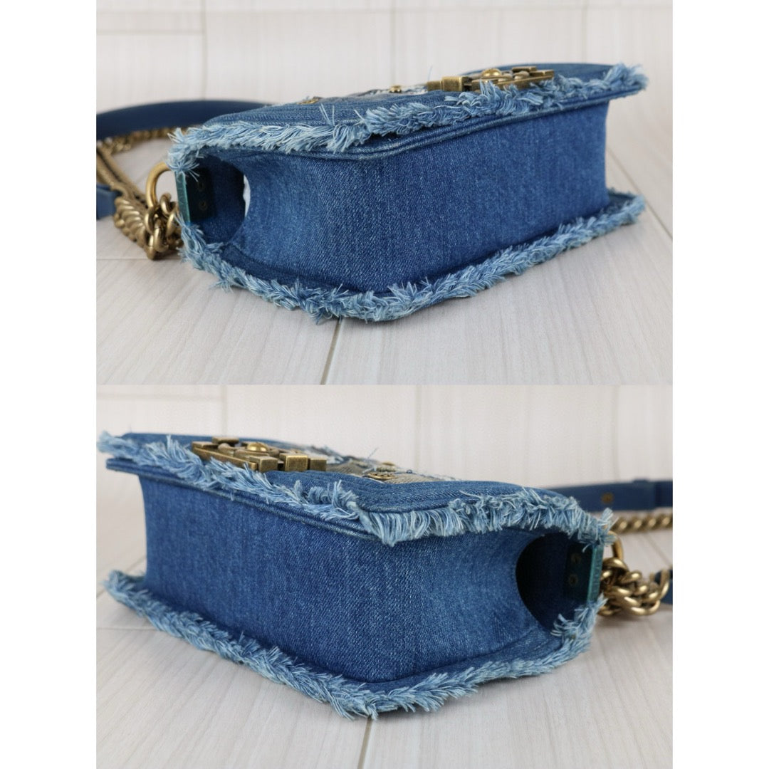 Very Good ( Rank A) ｜CHANEL Denim Blue Patch Work Leboy PM Made in 2014-2015 Year｜F25012301