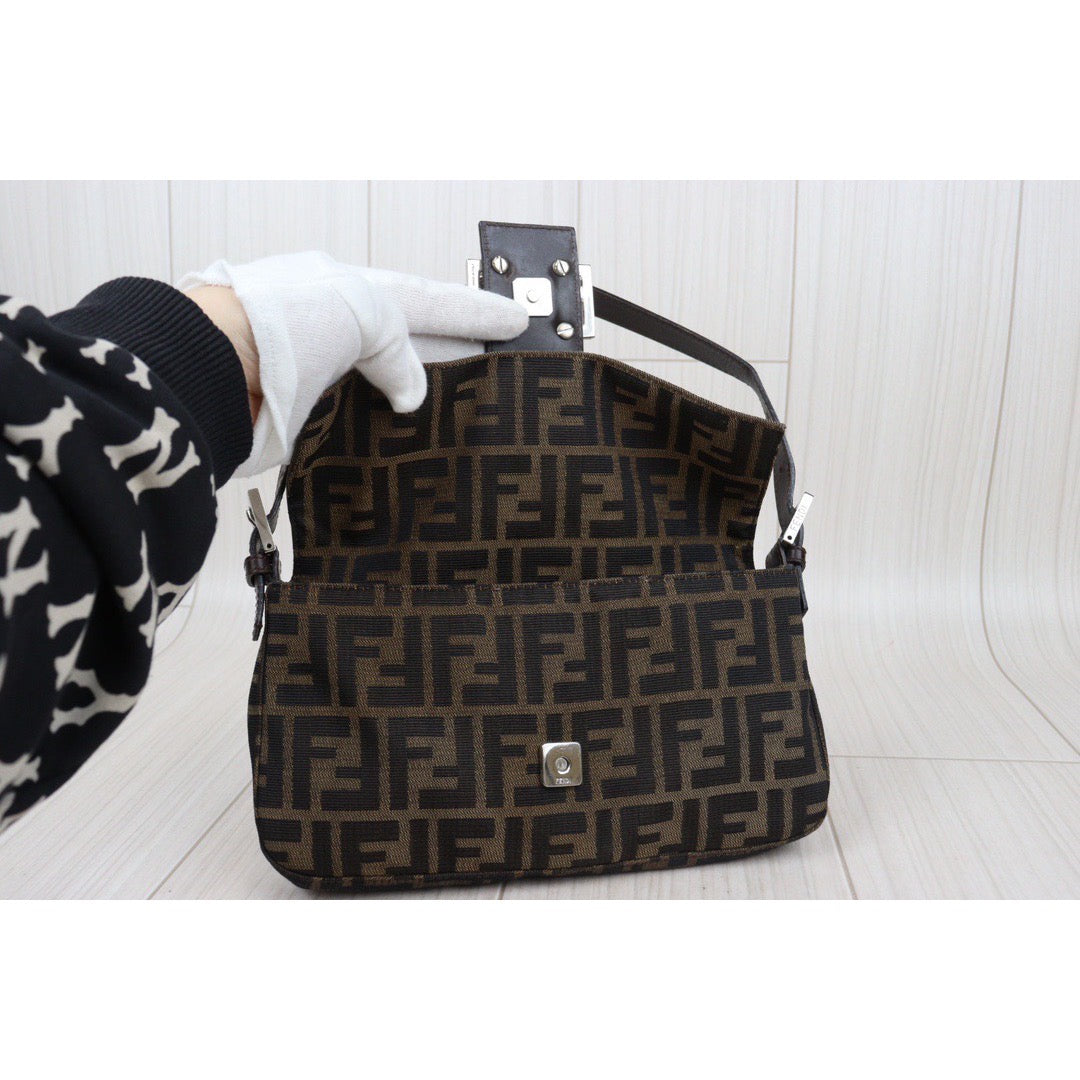 Rank AB｜ FENDI Zucca Mamma Baguette Shoulder Bag｜24030107