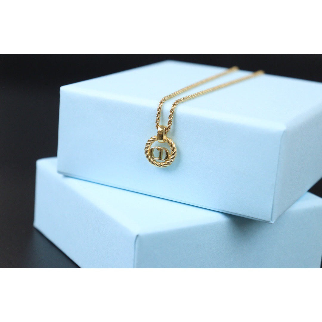 Rank A ｜ Dior CD Necklace Gold Plated ｜24061329