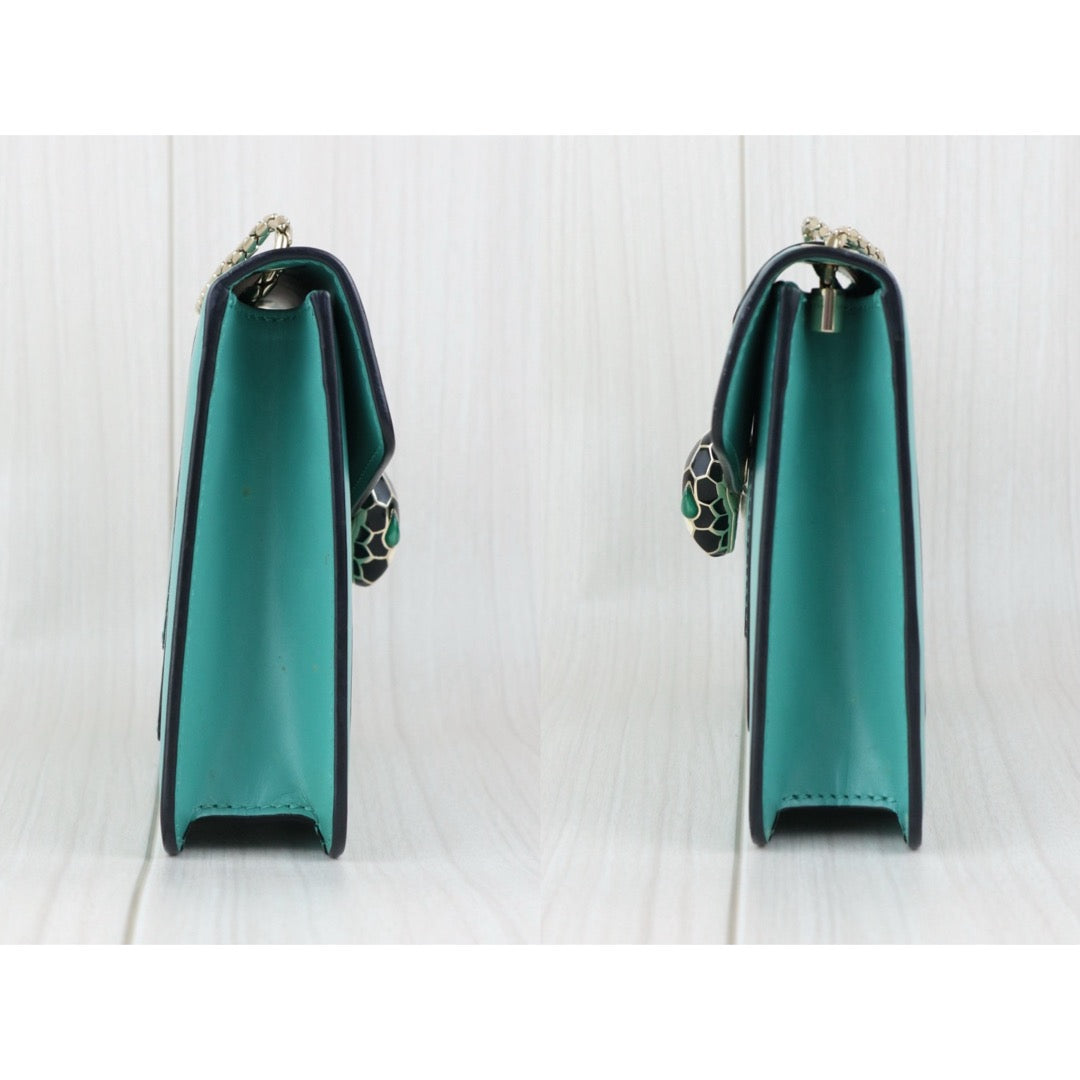 Good ( Rank AB)｜ BVLGARI Enamel Serpenti Forever Chain Shoulder Bag  Emerald｜J25060504